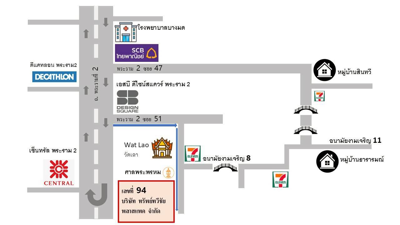 แผนที่บริษัท ทรัพย์ทวีชัย พลาสแพค พระราม 2 ซอย 51